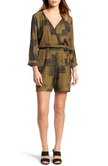 Women's Halogen Tie Waist Romper - Green