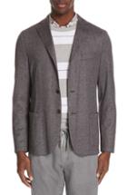 Men's Eleventy Trim Fit Herringbone Wool Blend Sport Coat Us / 48 Eu R - Brown