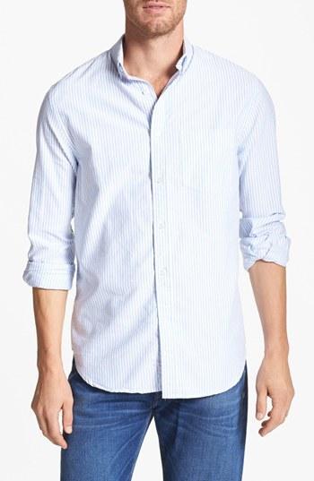 Bonobos 'chelsea' Stripe Standard Fit Oxford Sport Shirt Blue/ White