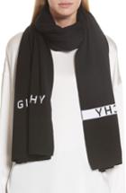 Women's Givenchy Knit Logo Wool Scarf, Size - Black