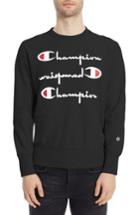 Men's Champion Reverse Weave Logo Sweatshirt, Size - Black
