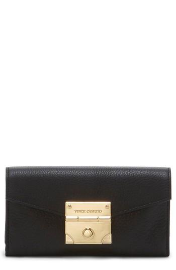 Women's Vince Camuto Friar Leather Wallet - Black