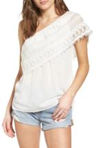 Women's Socialite Crochet One-shoulder Top - Ivory