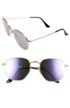 Women's Ray-ban 54mm Oval Aviator Sunglasses - Gold/ Purple