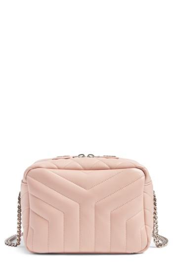 Saint Laurent Small Loulou Leather Bowling Bag - Grey