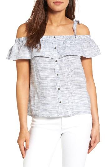 Women's Lucky Brand Off The Shoulder Ruffled Linen Top
