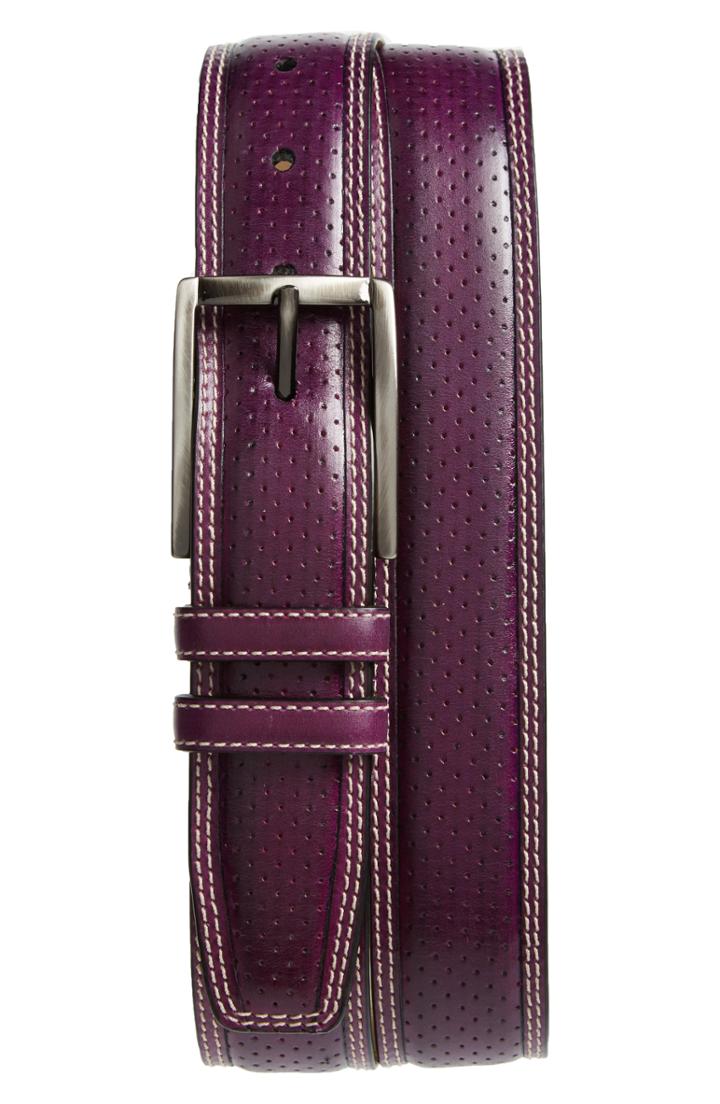 Men's Mezlan Alfa Perforated Leather Belt