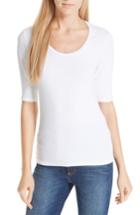 Women's Majestic Soft Touch Elbow Sleeve Tee - White