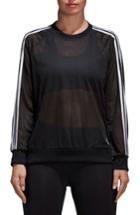 Women's Adidas Essentials Mesh Sweatshirt, Size - Black