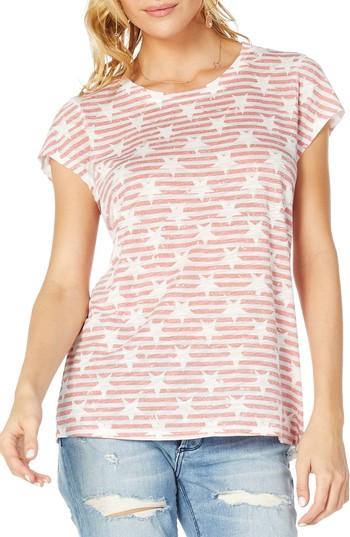 Women's Michael Stars Americana Crewneck Tee, Size - Red