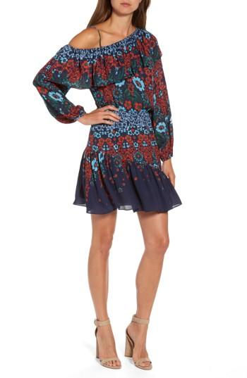 Women's Parker Clarisse One-shoulder Silk Dress - Blue