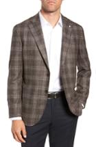 Men's L.b.m 1911 Classic Fit Plaid Wool Sport Coat Us / 52 Eu R - Brown