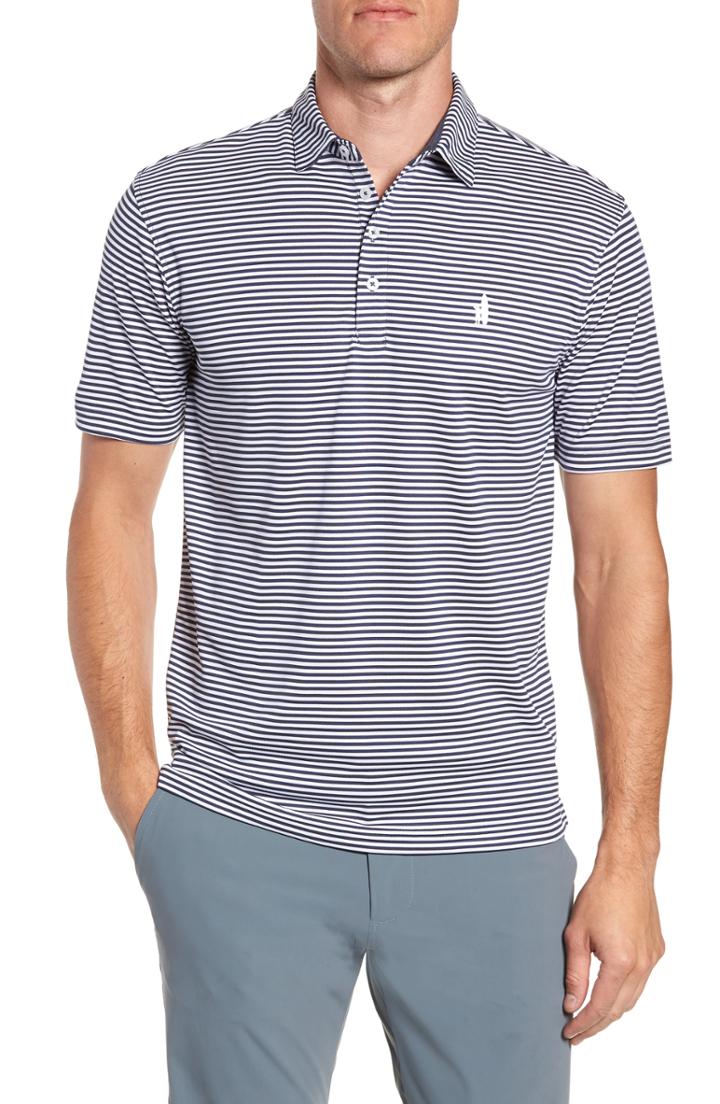 Men's Johnnie-o Bunker Regular Fit Stripe Prep-formance Polo, Size - Blue