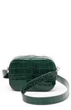 Pop & Suki Croc Embossed Bigger Leather Camera Bag - Green