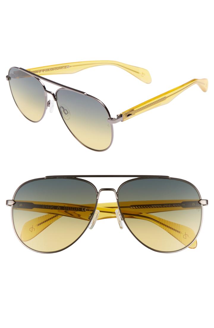 Men's Rag & Bone 62mm Oversize Aviator Sunglasses -