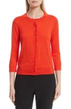 Women's Kate Spade New York Scallop Silk Blend Cardigan - Red
