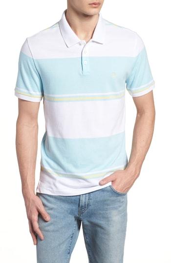 Men's Original Penguin Engineered Rugby Stripe Polo - White