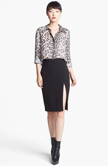 L'agence Leopard Print Blouse Creme Leopard