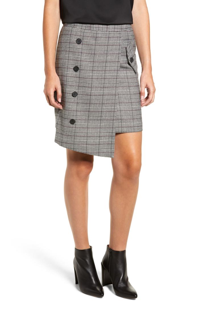 Women's Chriselle Lim Bianca Houndstooth Button Front Skirt