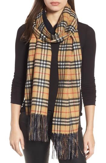 Women's Burberry Reversible Vintage Check Cashmere Scarf