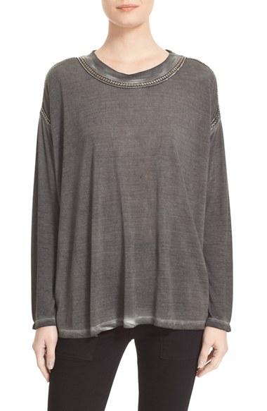 Women's The Kooples Chain Trim Jersey Top
