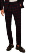 Men's Topman Check Skinny Pants R - Blue