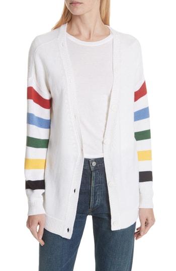 Women's Joie Jewlina Stripe Cardigan - White