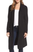 Women's Halogen Textured Open Front Cardigan - Black