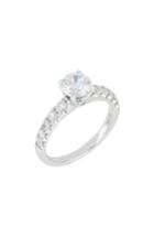 Women's Bony Levy Pave Diamond Round Solitaire Engagement Ring Setting (nordstrom Exclusive)
