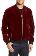 Men's Boss Bitrel Velvet Bomber Jacket - Red