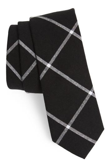 Men's Nordstrom Men's Shop Halsey Windowpane Cotton Skinny Tie