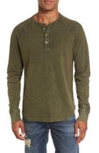 Men's French Connection Long Sleeve Raglan Henley - Green