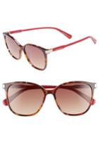 Women's Longchamp 54mm Square Sunglasses - Havana Burgundy