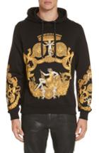 Men's Versace First Line Baroque Print Hooded Sweatshirt - Black