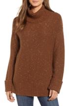 Women's Caslon Roll Neck Cotton Wool Blend Sweater - Brown