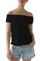 Women's Lamade Imelda Tissue Jersey Off The Shoulder Tee - Black