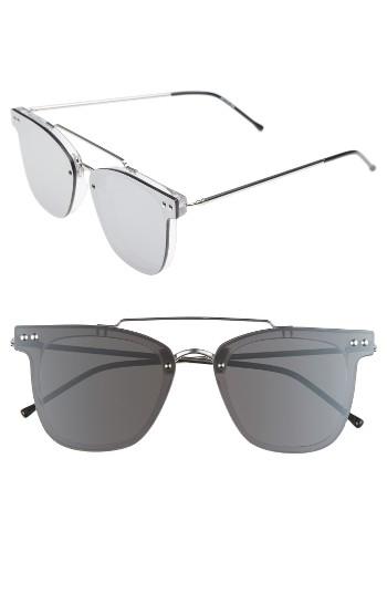 Women's Spitfire Ftl 2 54mm Flat Frame Sunglasses - Clear/ Silver/ Silver Mirror