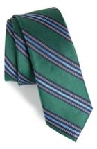 Men's The Tie Bar Rangel Stripe Silk & Linen Tie, Size - Green