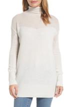 Women's Halogen Sheer Yoke Cashmere Sweater, Size - Ivory