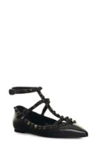 Women's Valentino Garavani 'rockstud Rolling Noir' T-strap Flat .5us / 38.5eu - Black
