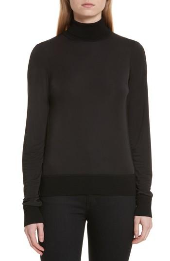 Women's Joseph Merino Trim Turtleneck Sweater