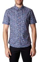 Men's 7 Diamonds Memories Slim Fit Short Sleeve Sport Shirt - Blue
