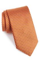 Men's Canali Geometric Silk Tie, Size - Orange