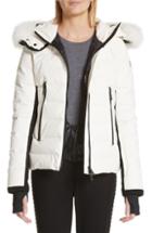 Women's Moncler Lamoura Quilted Down Puffer Coat With Removable Genuine Fox Fur Trim - White