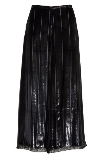 Women's Yigal Azrouel Metallic Silk Blend Culottes - Black