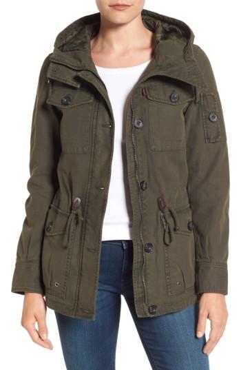 Women's Levi's Cotton Twill Utility Jacket - Green