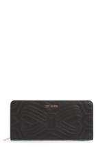 Women's Ted Baker London Mellvna Embossed Bow Leather Matinee Wallet - Black
