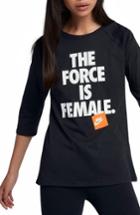 Women's Nike Sportswear The Force Is Female Raglan Tee - Black