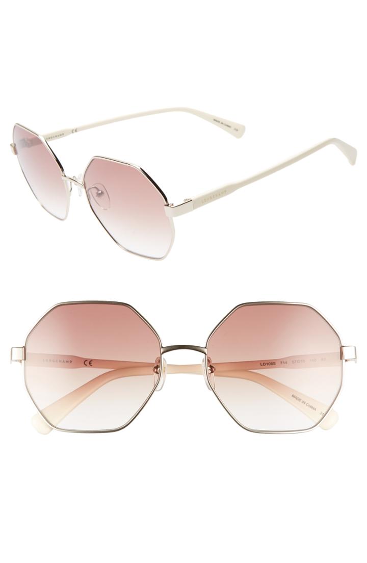 Women's Longchamp Le Pliage 57mm Gradient Octagonal Sunglasses - Gold