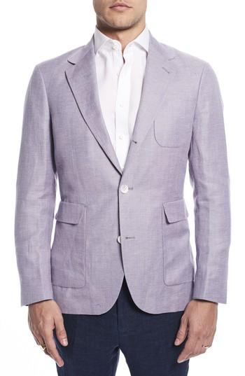 Men's Strong Suit By Ilaria Urbinati Ignatius Slim Fit Linen & Wool Blazer R - Purple